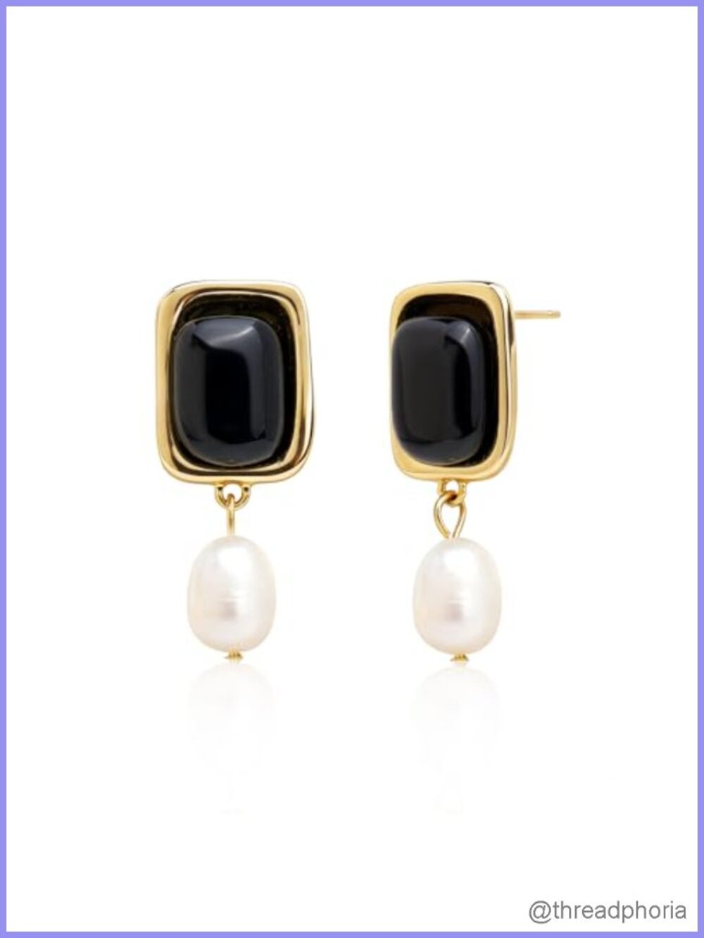 Gold Dangle Drop Earrings with Green Aventurine and Pearl Accents